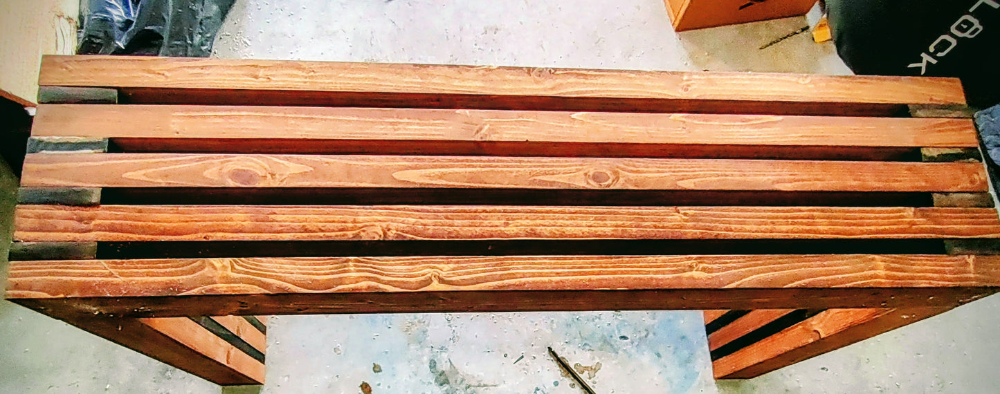 Wood decorative or sitting bench.