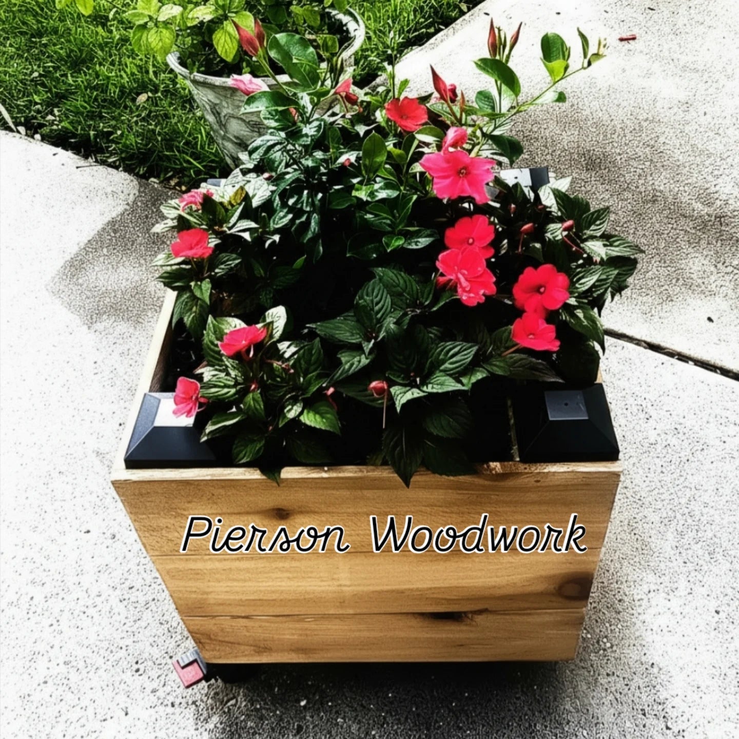 Handmade Cedar Planter Box on Wheels